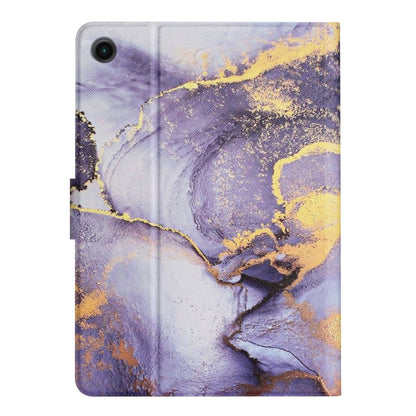For Samsung Galaxy Tab A11 / A9 Marble Pattern Smart PU Tablet Case with Sleep / Wake-up Function(Purple) by bashfashion