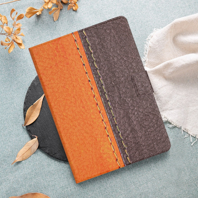 For Samsung Galaxy Tab A11+ / A9+ Stitching Solid Color Smart PU Tablet Case with Sleep / Wake-up Function(Orange) by bashfashion