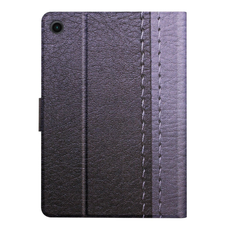 For Samsung Galaxy Tab A11 / A9 Stitching Solid Color Smart PU Tablet Case with Sleep / Wake-up Function(Grey) by bashfashion