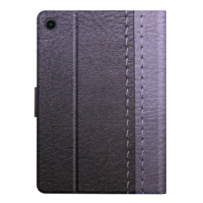 For Samsung Galaxy Tab A11 / A9 Stitching Solid Color Smart PU Tablet Case with Sleep / Wake-up Function(Grey) by bashfashion
