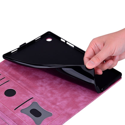 For iPad Pro 11 2025 / 2024 Cartoon Sakura Cat Embossed Smart Leather Tablet Case(Rose Red) by bashfashion