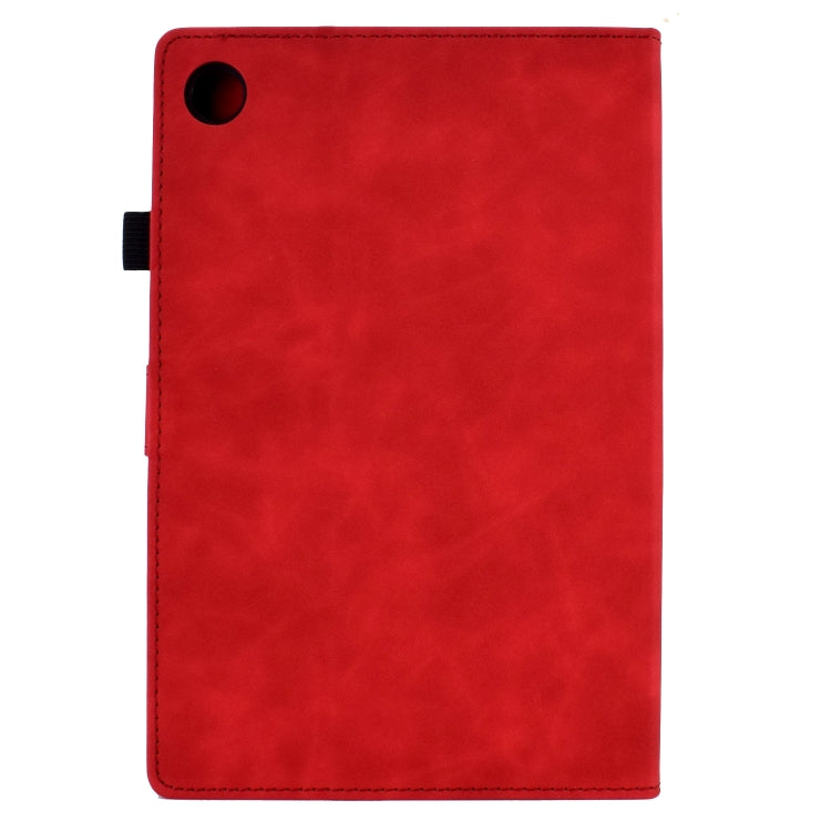 For Samsung Galaxy Tab A11+ / A9+ Embossed Smile Flip Smart Leather Tablet Case(Red) by bashfashion
