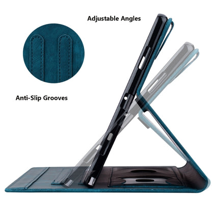 For Samsung Galaxy Tab A7 Lite Cartoon Sakura Cat Embossed Leather Tablet Case(Blue) by bashfashion