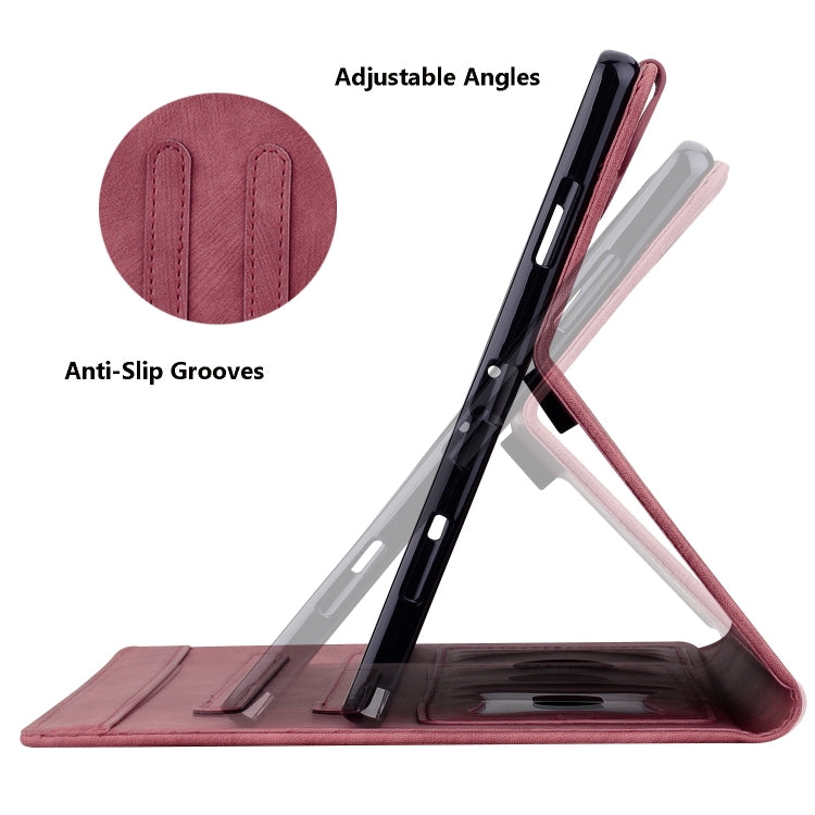 For Samsung Galaxy Tab S9 FE+ Cartoon Sakura Cat Embossed Leather Tablet Case(Red) by bashfashion