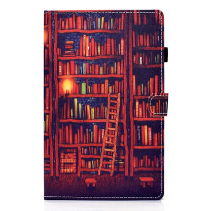 For Samsung Galaxy Tab A11+ / A9+ Colored Drawing Stitching Horizontal Flip Tablet Leather Case(Bookshelf) by bashfashion