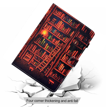 For Samsung Galaxy Tab A11 / A9 Colored Drawing Stitching Horizontal Flip Tablet Leather Case(Bookshelf) by bashfashion