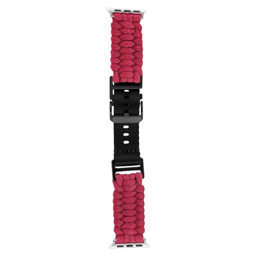 For Apple Watch SE 40mm Paracord Plain Braided Webbing Buckle Watch Band(Red) by bashfashion