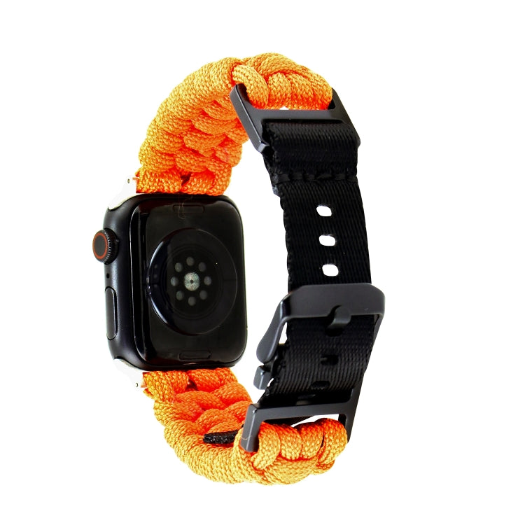 For Apple Watch SE 40mm Paracord Plain Braided Webbing Buckle Watch Band(Orange) by bashfashion