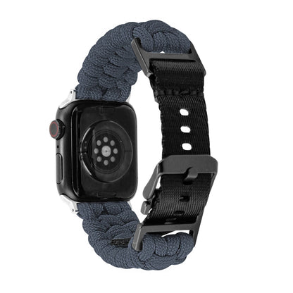 For Apple Watch SE 40mm Paracord Plain Braided Webbing Buckle Watch Band(Grey) by bashfashion