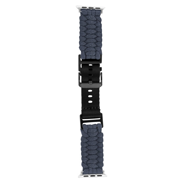 For Apple Watch Series 6 44mm Paracord Plain Braided Webbing Buckle Watch Band(Grey) by bashfashion