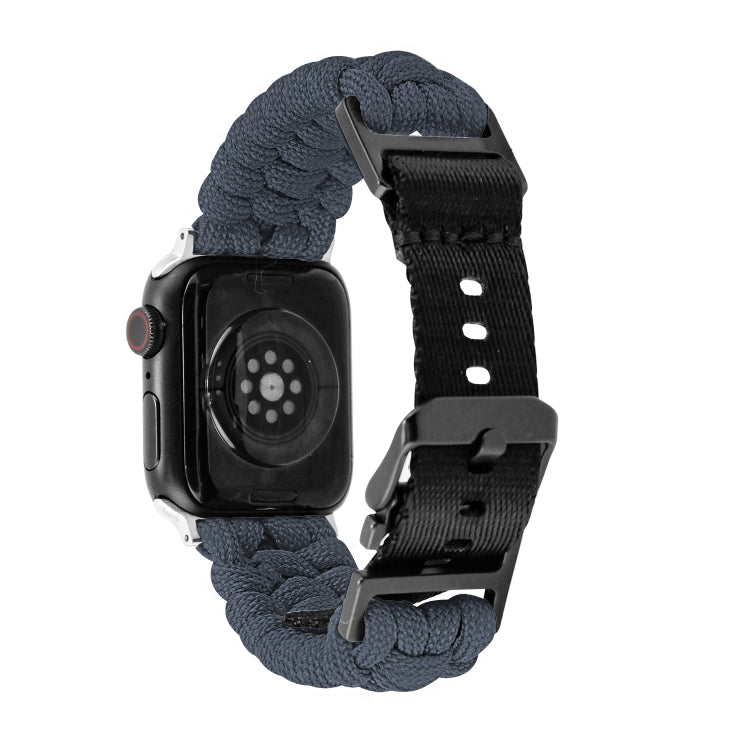 For Apple Watch Series 5 44mm Paracord Plain Braided Webbing Buckle Watch Band(Grey) by bashfashion