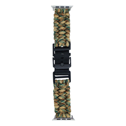 For Apple Watch Series 2 42mm Paracord Plain Braided Webbing Buckle Watch Band(Army Green Camouflage) by bashfashion