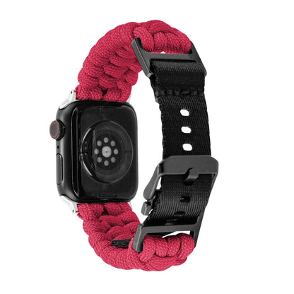 For Apple Watch Series 2 38mm Paracord Plain Braided Webbing Buckle Watch Band(Red) by bashfashion