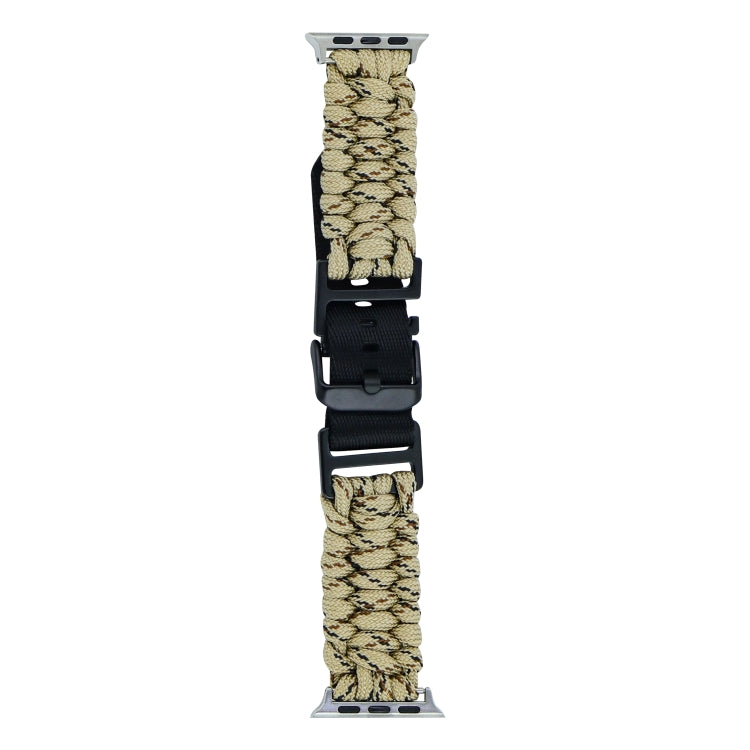For Apple Watch Series 2 38mm Paracord Plain Braided Webbing Buckle Watch Band(Khaki Camouflage) by bashfashion