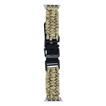 For Apple Watch Series 2 38mm Paracord Plain Braided Webbing Buckle Watch Band(Khaki Camouflage) by bashfashion
