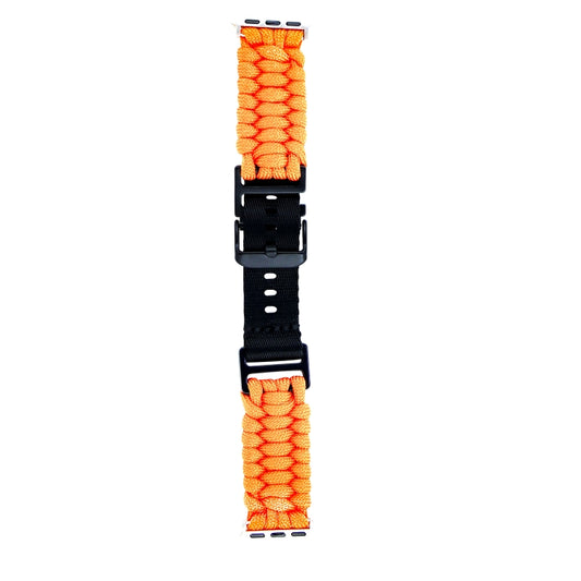 For Apple Watch 38mm Paracord Plain Braided Webbing Buckle Watch Band(Orange) by bashfashion
