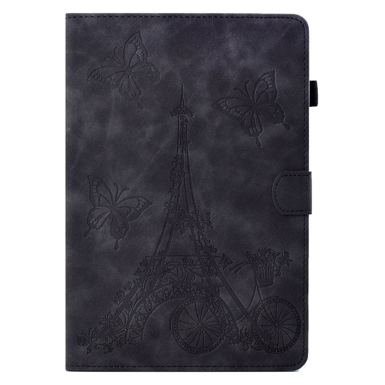 For Samsung Galaxy Tab A11+ / A9+ Embossed Tower Flip Leather Tablet Case with Sleep / Wake-up Function(Black) by bashfashion