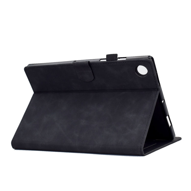 For Samsung Galaxy Tab A11+ / A9+ Embossed Tower Flip Leather Tablet Case with Sleep / Wake-up Function(Black) by bashfashion