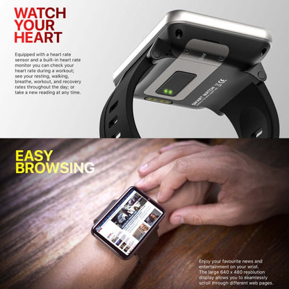 DM100 2.86 inch IPS Full Screen Smart Sport Watch, Support Independent Card Insertion / Multiple Sports Modes / Heart Rate Monitoring / Step Counting, Memory:RAM 3GB+ROM 32GB(Tarnish) by bashfashion