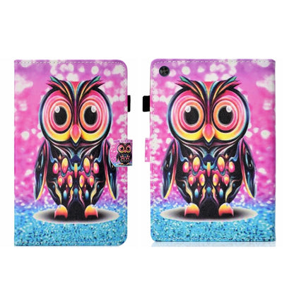 For Samsung Galaxy Tab A11+ / A9+ Coloured Drawing Stitching Flip PU Tablet Case with Sleep / Wake-up Function(Owl) by bashfashion