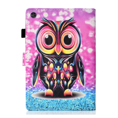 For Samsung Galaxy Tab A11+ / A9+ Coloured Drawing Stitching Flip PU Tablet Case with Sleep / Wake-up Function(Owl) by bashfashion