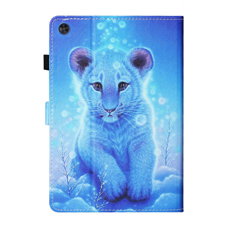 For Samsung Galaxy Tab A11+ / A9+ Coloured Drawing Stitching Smart Leather Tablet Case with Sleep / Wake-up Function(Little Tiger) by bashfashion