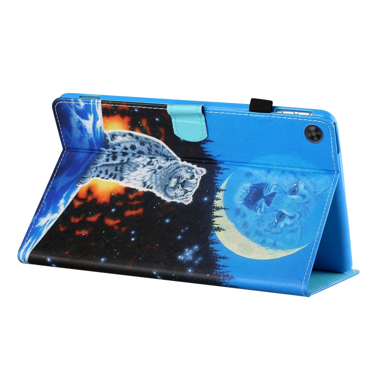 For Samsung Galaxy Tab A11+ / A9+ Coloured Drawing Stitching Flip PU Tablet Case with Sleep / Wake-up Function(Double Shadow Tiger) by bashfashion