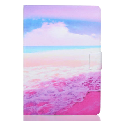 For Samsung Galaxy Tab A11 / A9 Voltage Coloured Drawing Smart PU Tablet Case with Sleep / Wake-up Function(Pink Beach) by bashfashion