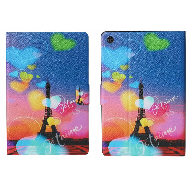 For Samsung Galaxy Tab A11+ / A9+ Voltage Coloured Drawing Smart PU Tablet Case with Sleep / Wake-up Function(Romantic Tower) by bashfashion