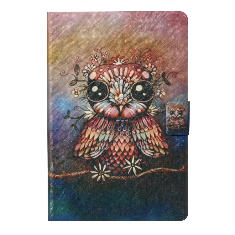 For Samsung Galaxy Tab A11 / A9 Voltage Coloured Drawing Smart PU Tablet Case with Sleep / Wake-up Function(Owl) by bashfashion