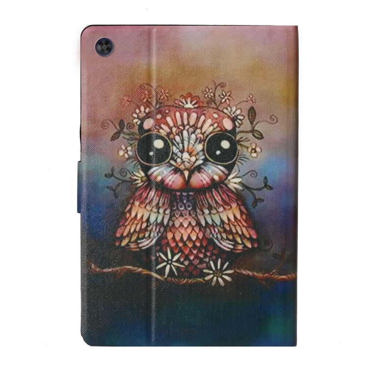 For Samsung Galaxy Tab A11 / A9 Voltage Coloured Drawing Smart PU Tablet Case with Sleep / Wake-up Function(Owl) by bashfashion