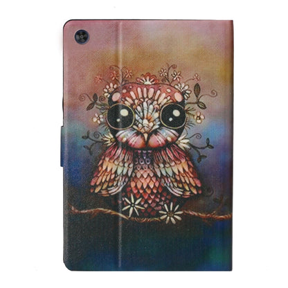 For Samsung Galaxy Tab A11 / A9 Voltage Coloured Drawing Smart PU Tablet Case with Sleep / Wake-up Function(Owl) by bashfashion
