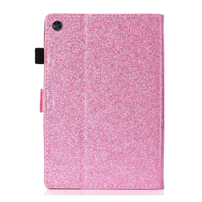 For Samsung Galaxy Tab A11+ / A9+ Glitter Powder Smart PU Tablet Case with Sleep / Wake-up Function(Pink) by bashfashion