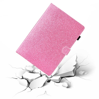 For Samsung Galaxy Tab A11 / A9 Glitter Powder Smart PU Tablet Case with Sleep / Wake-up Function(Pink) by bashfashion