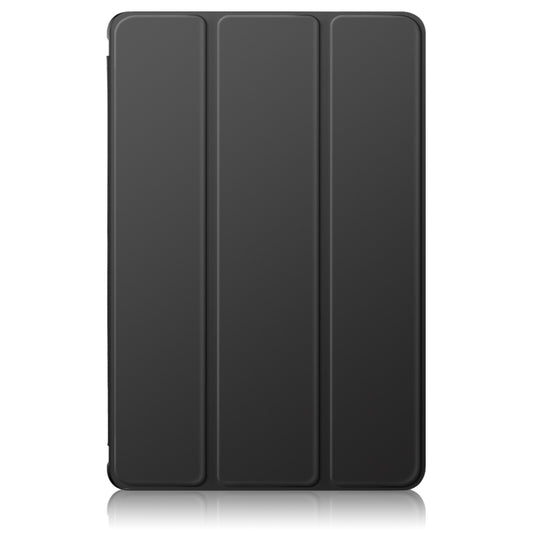For Samsung Galaxy Tab A9+ / Tab A11+ Acrylic 3-folding Solid Color Smart Leather Tablet Case(Black) by bashfashion
