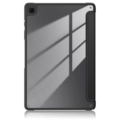 For Samsung Galaxy Tab A9+ / Tab A11+ Acrylic 3-folding Solid Color Smart Leather Tablet Case(Black) by bashfashion