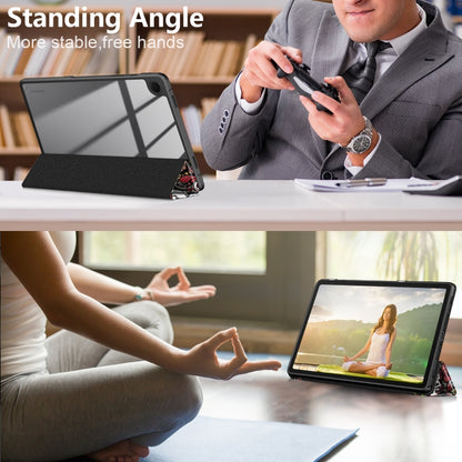 For Samsung Galaxy Tab A9+ / Tab A11+ Acrylic 3-folding Painted Smart Leather Tablet Case(Graffiti) by bashfashion