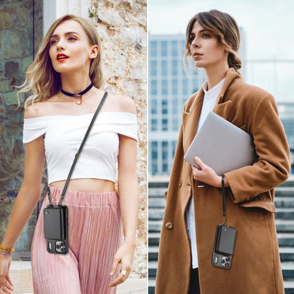 For iPhone 17 Pro Max JEEHOOD C22 Series Zipper Wallet Leather Phone Case with Dual Lanyard(Black) by JEEHOOD