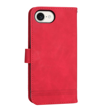 For iPhone 16e Dierfeng Dream Line TPU Hybrid PU Leather Phone Case(Red) by bashfashion