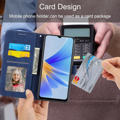 For iPhone 16e Dierfeng Dream Line TPU Hybrid PU Leather Phone Case(Blue) by bashfashion