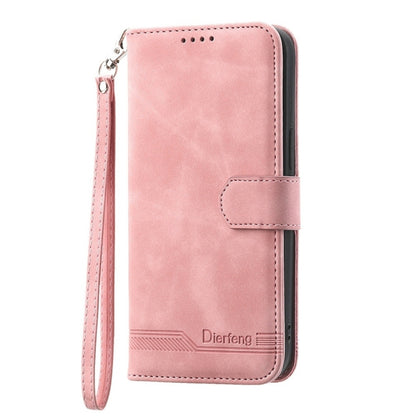 For iPhone 16e Dierfeng Dream Line TPU Hybrid PU Leather Phone Case(Pink) by bashfashion