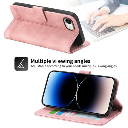 For iPhone 16e Dierfeng Dream Line TPU Hybrid PU Leather Phone Case(Pink) by bashfashion