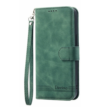 For iPhone 16e Dierfeng Dream Line TPU Hybrid PU Leather Phone Case(Green) by bashfashion