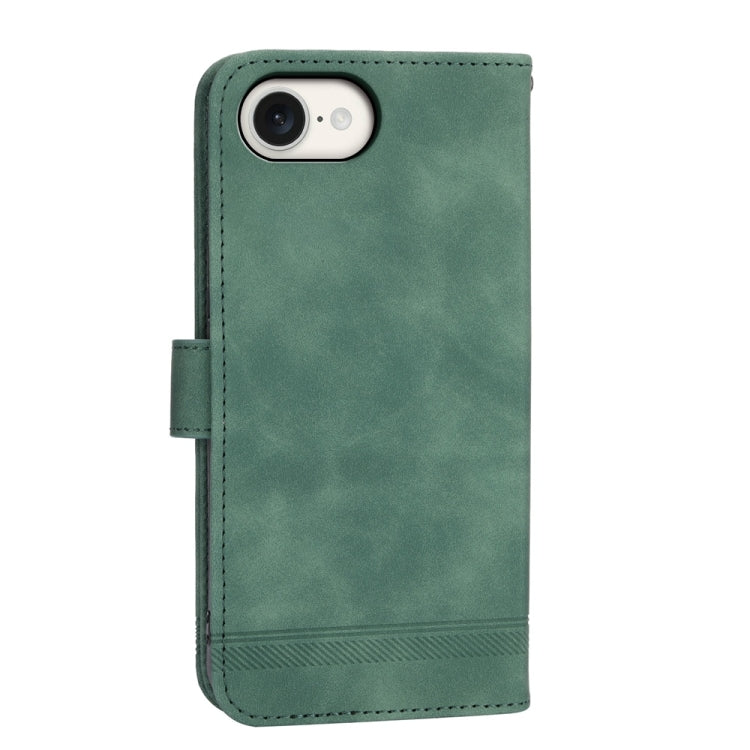 For iPhone 16e Dierfeng Dream Line TPU Hybrid PU Leather Phone Case(Green) by bashfashion