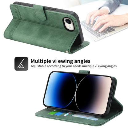 For iPhone 16e Dierfeng Dream Line TPU Hybrid PU Leather Phone Case(Green) by bashfashion