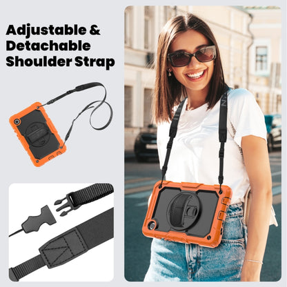 For Samsung Galaxy Tab A9 / Tab A11 Silicone + PC Tablet Case with Shoulder Strap(Orange) by bashfashion