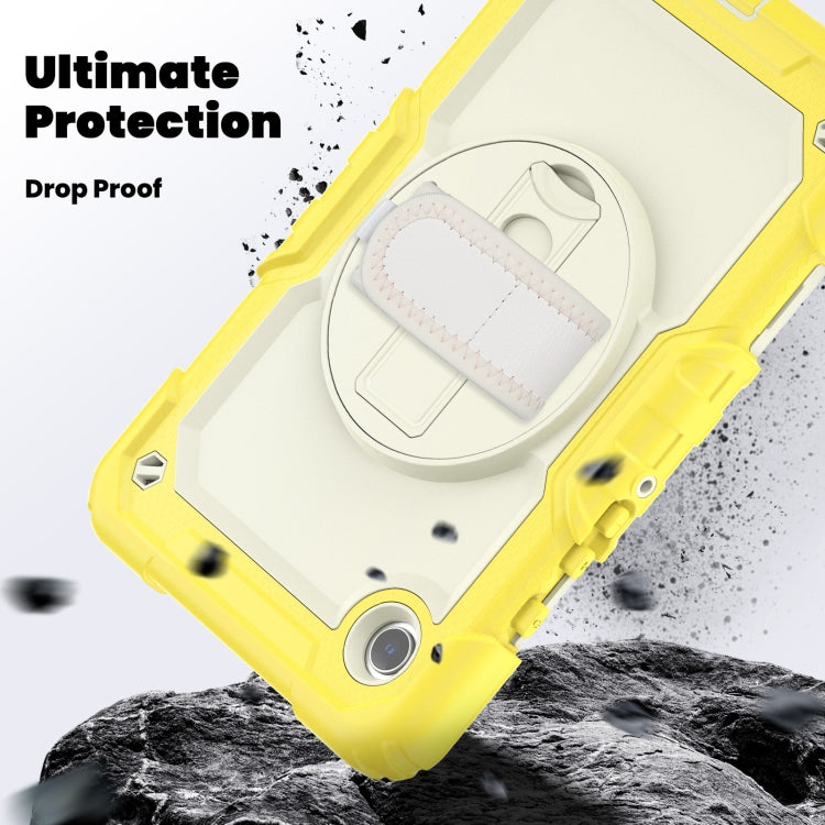 For Samsung Galaxy Tab A9 / Tab A11 Silicone + PC Tablet Case with Shoulder Strap(Yellow) by bashfashion