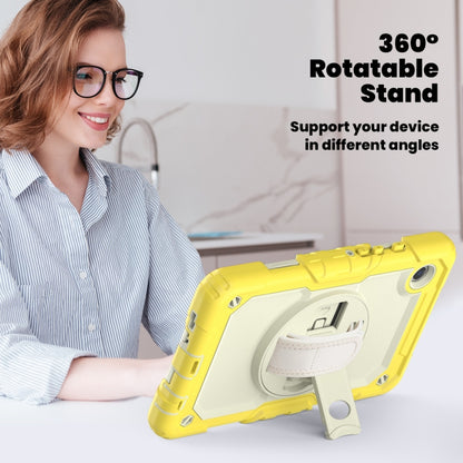 For Samsung Galaxy Tab A9 / Tab A11 Silicone + PC Tablet Case with Shoulder Strap(Yellow) by bashfashion