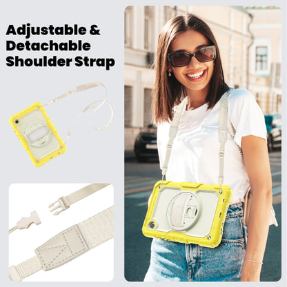For Samsung Galaxy Tab A9 / Tab A11 Silicone + PC Tablet Case with Shoulder Strap(Yellow) by bashfashion