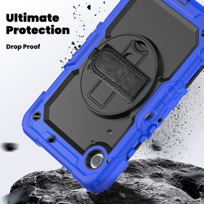 For Samsung Galaxy Tab A9 / Tab A11 Silicone + PC Tablet Case with Shoulder Strap(Blue) by bashfashion